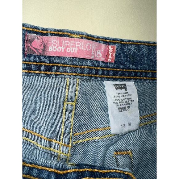 Levi's Womens Jeans 518 Super Low Boot Cut Blue Denim Medium Wash 13M 36X32 - Picture 11 of 12
